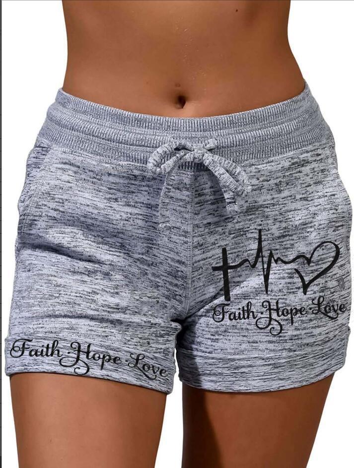 Ladies, Faith, Hope, Love, Lace-up Shorts
