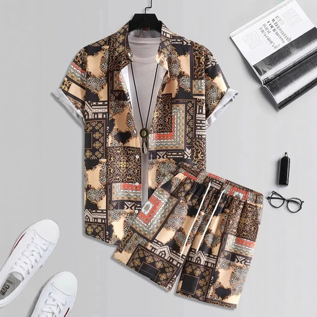 Short Sleeve Men's Summer Beach Shirt & Shorts
