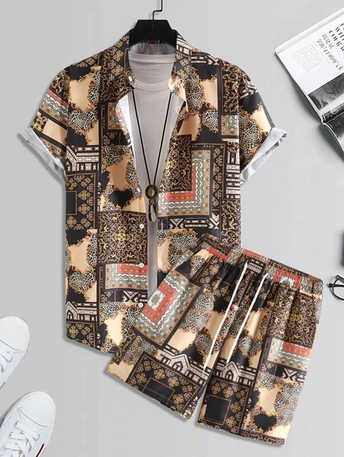 Short Sleeve Men's Summer Beach Shirt & Shorts