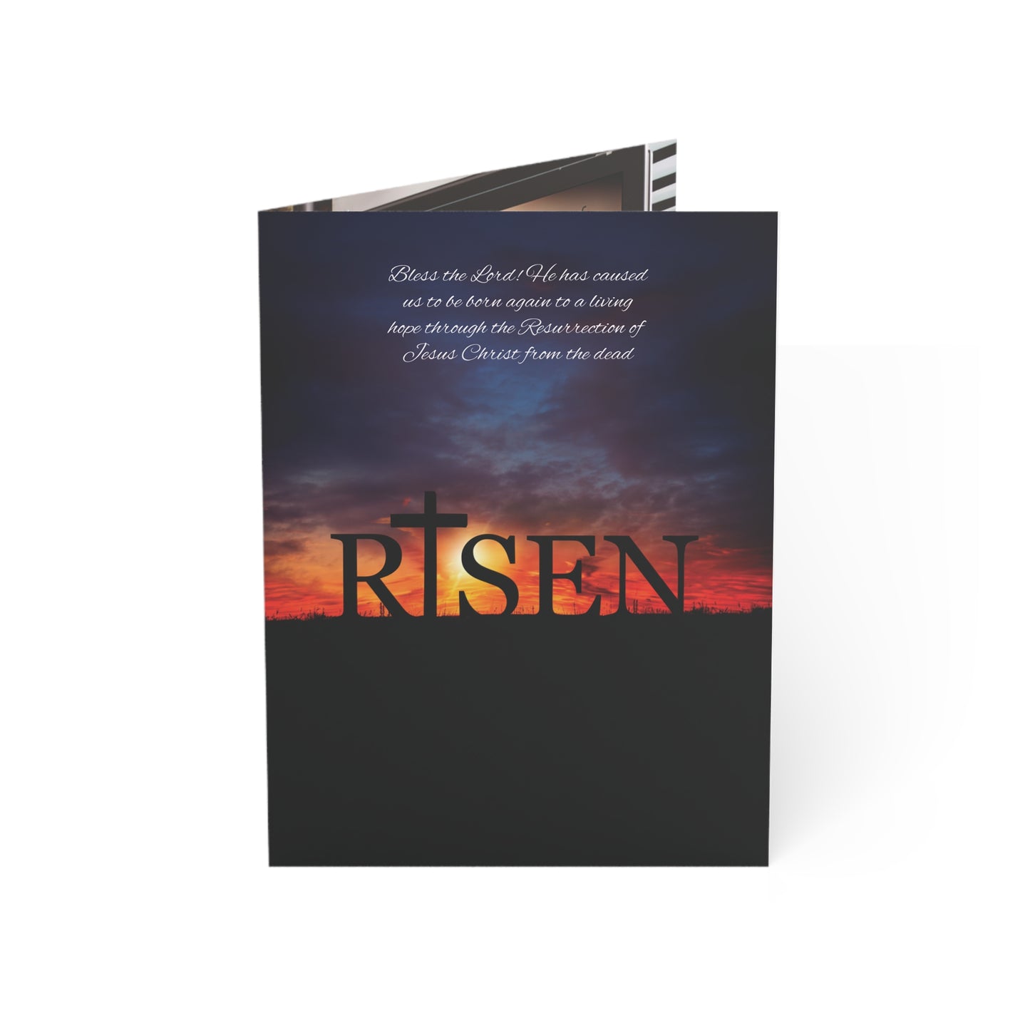 Risen Easter Greeting Card — Christian Resurrection Sympathy Card (Pack of 1/10/30/50)