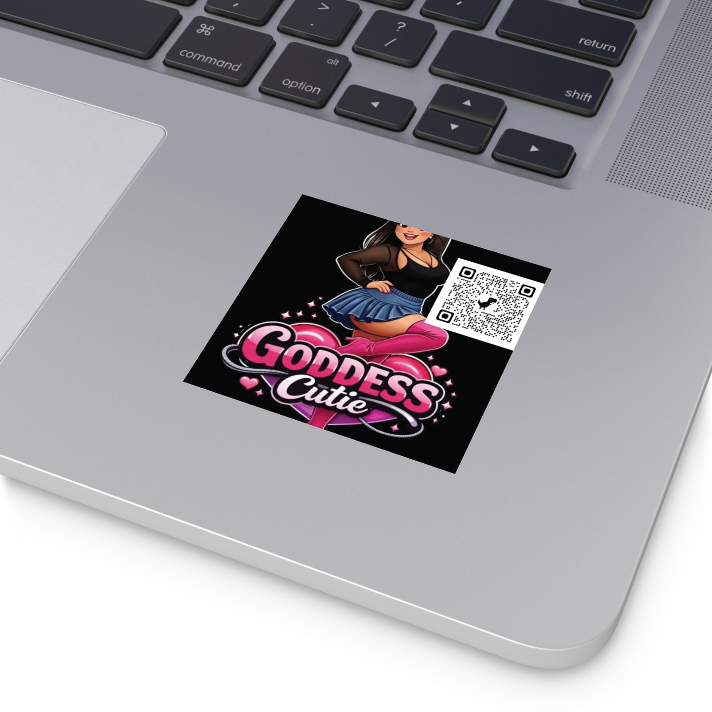 Goddess Cutie Square Sticker w/ QR code