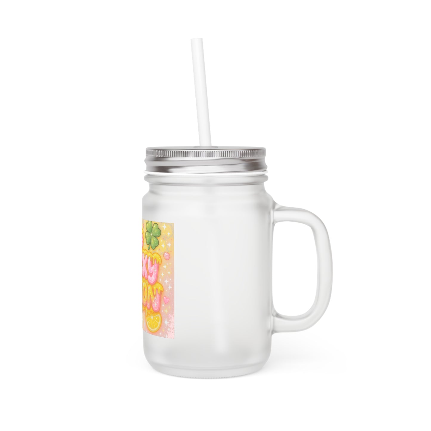 The Lucky Lemon Mason Jar W/ Lid & Straw