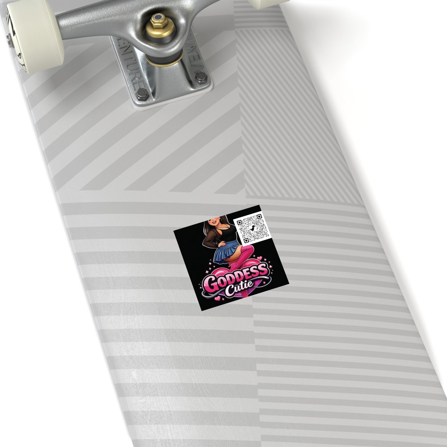 Goddess Cutie Square Sticker w/ QR code