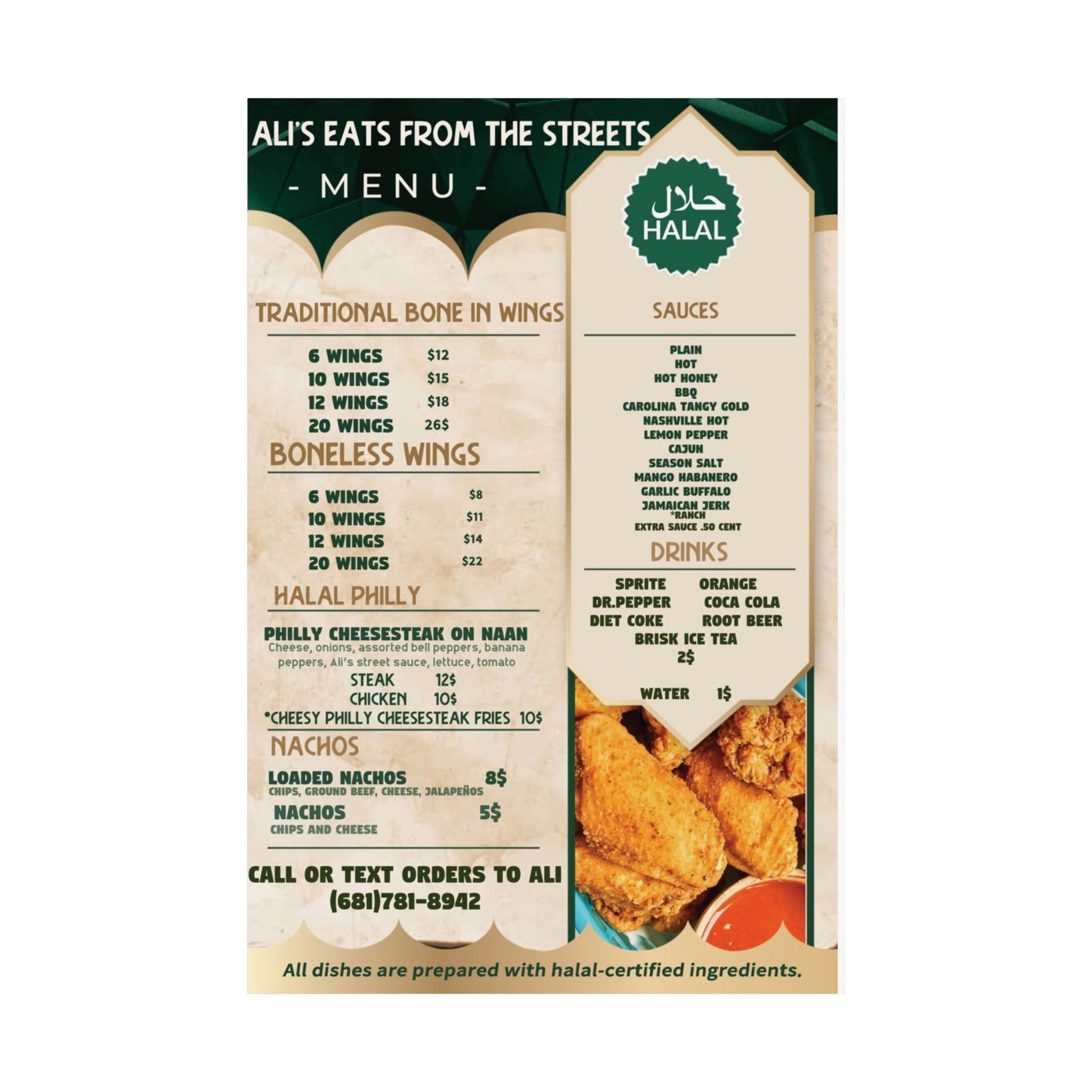 Ali's Eats from the streets- Menu 2