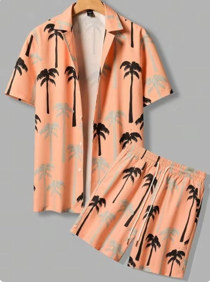 Short Sleeve Men's Summer Beach Shirt & Shorts