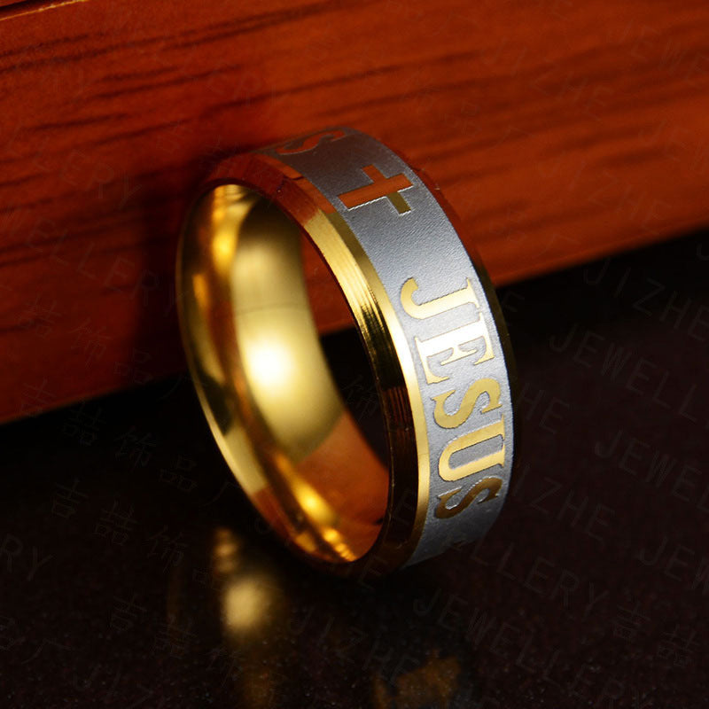 Iron Faith Ring 8mm Stainless Steel