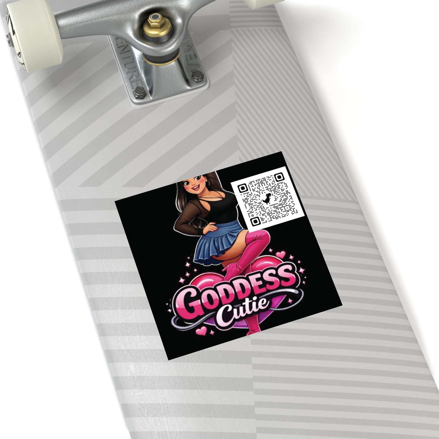 Goddess Cutie Square Sticker w/ QR code