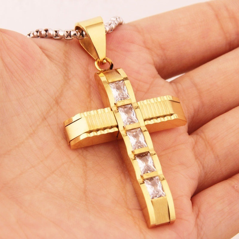 GraveBreaker Curved Cross  Necklace