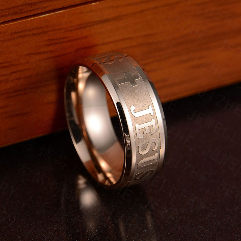 Iron Faith Ring 8mm Stainless Steel
