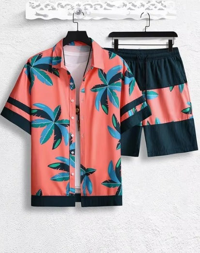 Short Sleeve Men's Summer Beach Shirt & Shorts