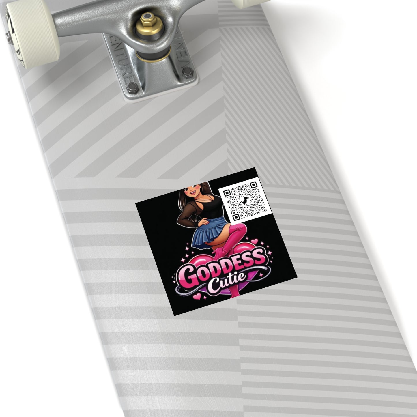 Goddess Cutie Square Sticker w/ QR code