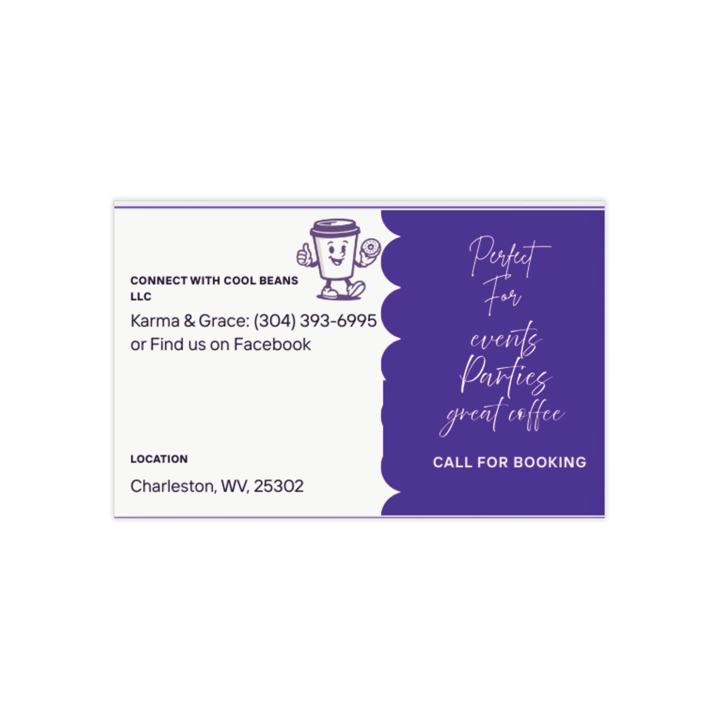 Cool Beans LLC -  Graphic Business Cards (2-sided 100 pcs)