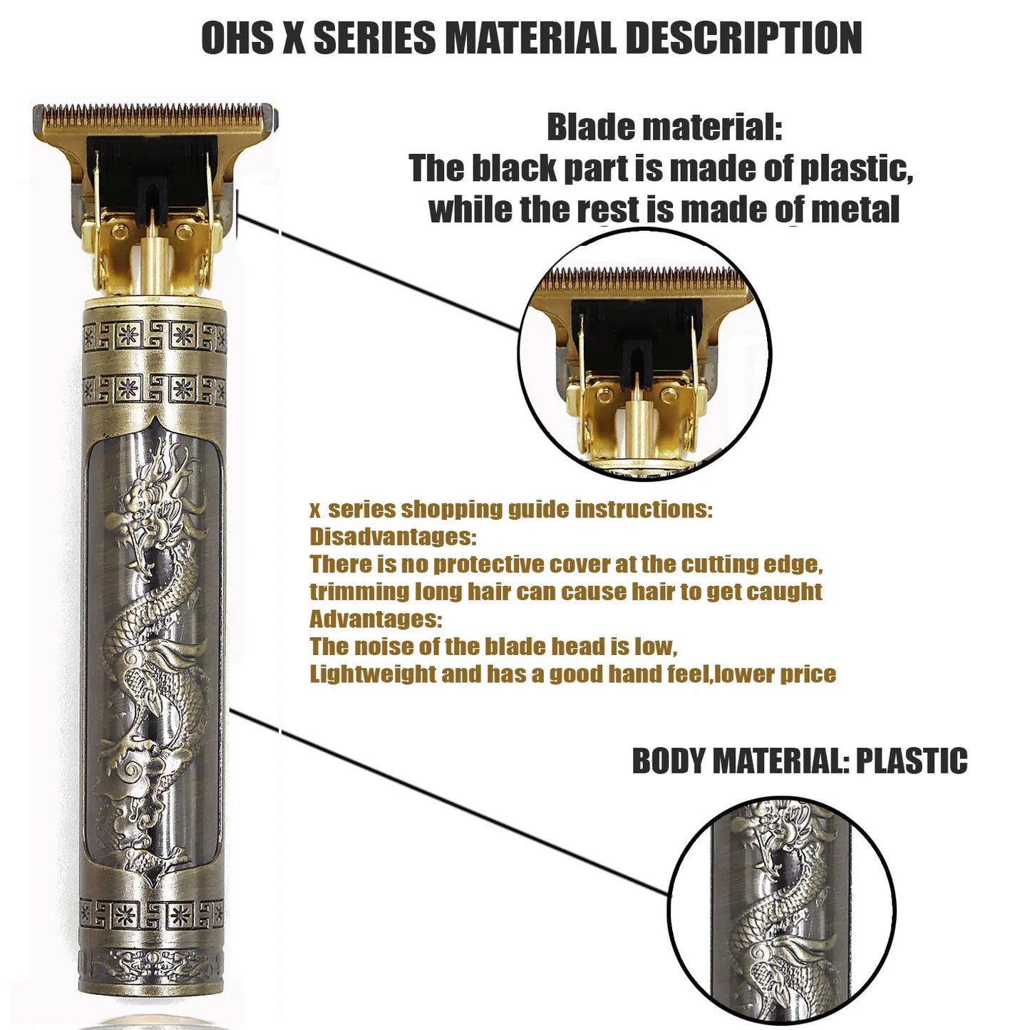 Vintage USB Fast Charging Cordless Hair Clipper Trimmer Portable Electric Shaver Professional Barber Hair Cutting Machine
