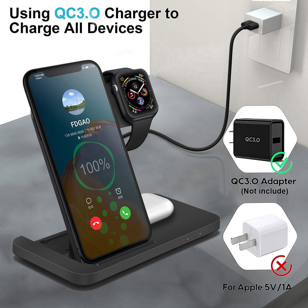 NovaDock(2.0) – 3-in-1 Turbo Wireless Charger