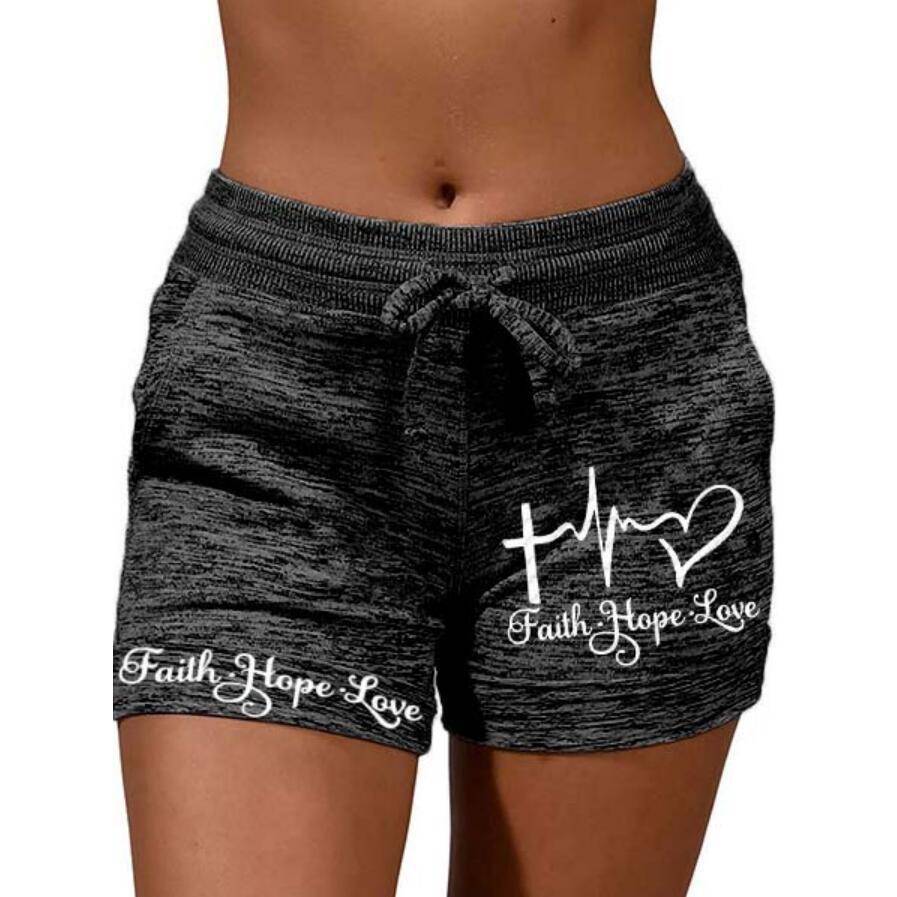 Ladies, Faith, Hope, Love, Lace-up Shorts