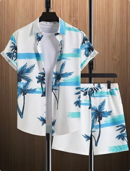 Short Sleeve Men's Summer Beach Shirt & Shorts
