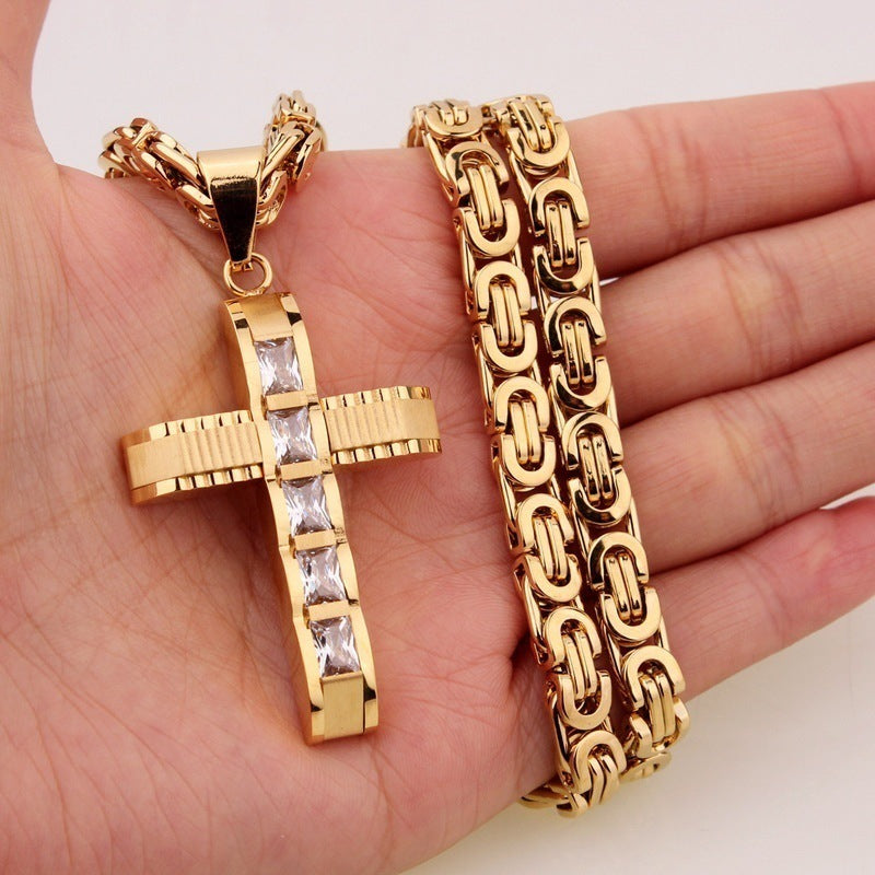 GraveBreaker Curved Cross  Necklace