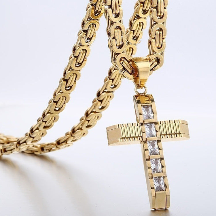 GraveBreaker Curved Cross  Necklace