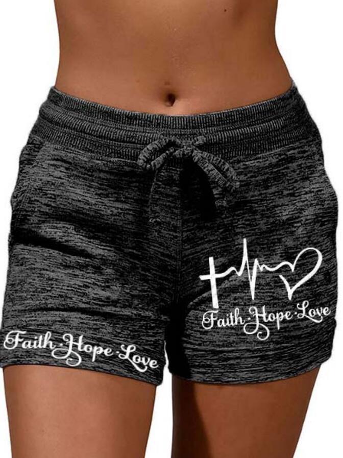 Ladies, Faith, Hope, Love, Lace-up Shorts