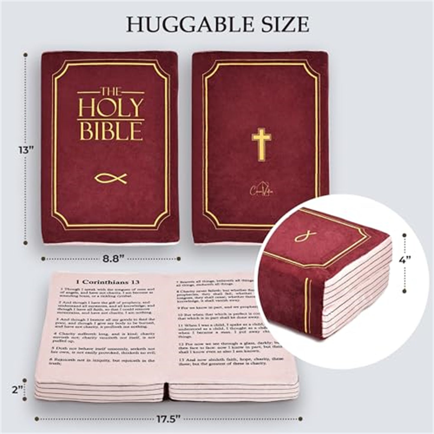 Stuffed Bible Pillow with Bible verses