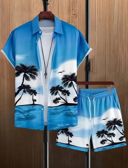 Short Sleeve Men's Summer Beach Shirt & Shorts