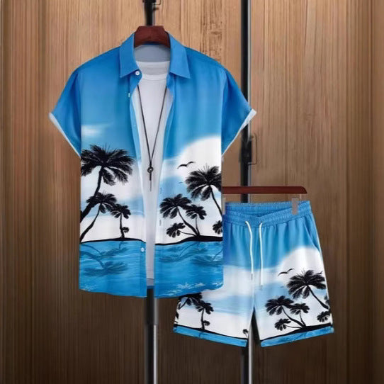 Short Sleeve Men's Summer Beach Shirt & Shorts